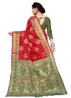 Green and Red Designer Contemporary Style Saree - 2
