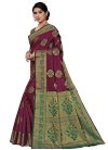 Green and Purple Traditional Designer Saree - 1