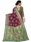 Green and Purple Traditional Designer Saree - 2