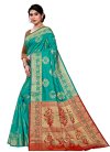 Maroon and Teal Woven Work Designer Traditional Saree - 2