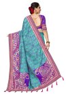 Art Silk Purple and Turquoise Designer Contemporary Style Saree For Festival - 2