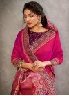 Embroidered Work Silk Georgette Designer Contemporary Style Saree For Festival - 1