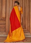 Orange and Red Designer Contemporary Style Saree - 2