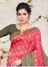 Woven Work Green and Rose Pink Designer Contemporary Style Saree - 1