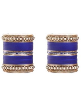 Majestic Beads Work Alloy Gold Rodium Polish Bangles For Party