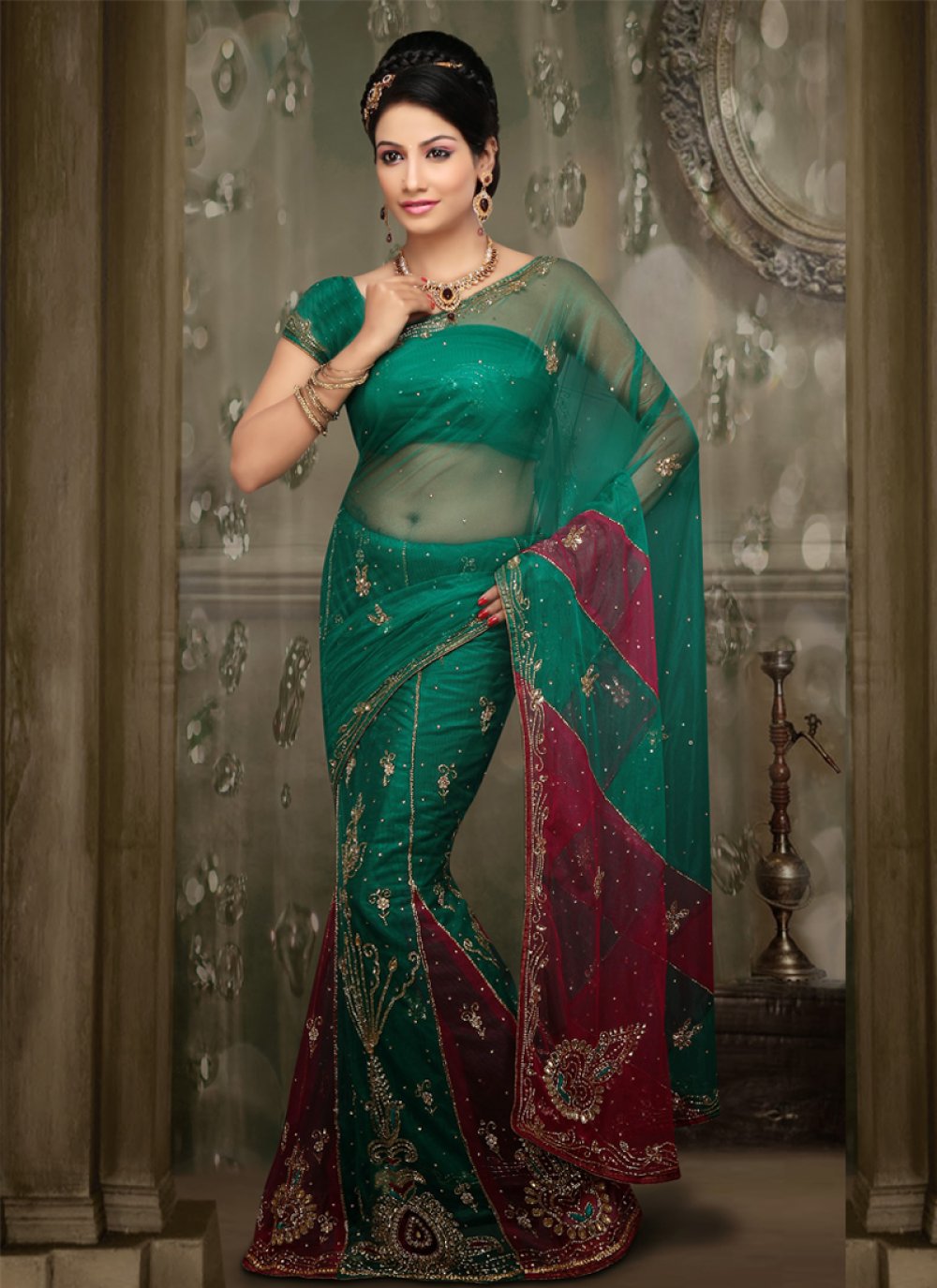 Indian Bridal Wear - Rowan - Glamourous Maroon Velvet Lengha Choli – B Anu  Designs