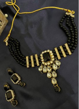 Majesty Alloy Gold Rodium Polish Necklace Set