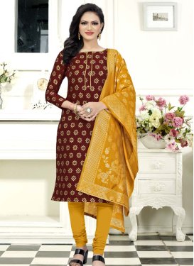 Maroon and Mustard Trendy Designer Suit For Casual