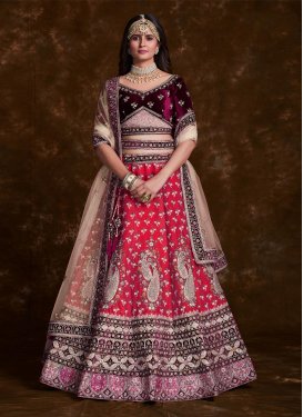 Maroon and Red Silk Designer Classic Lehenga Choli For Bridal