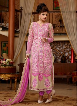Marvelous Beige And Pink Color Pakistani Suit