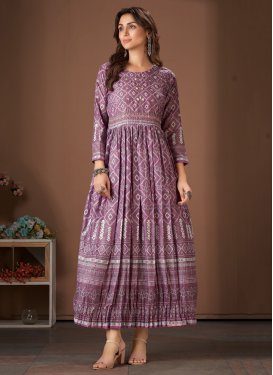 Maslin Cutdana Work Readymade Designer Gown