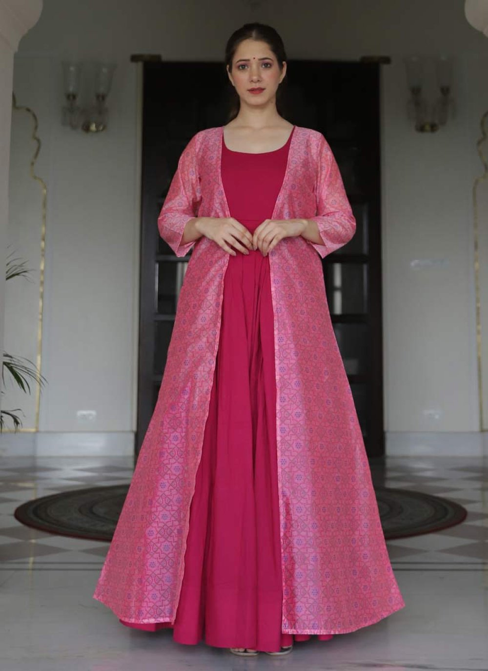 Maslin Readymade Floor Length Gown For Ceremonial