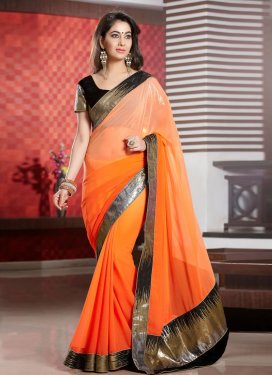 Mesmerizing Sequins And Lace Enhanced Party Wear Saree