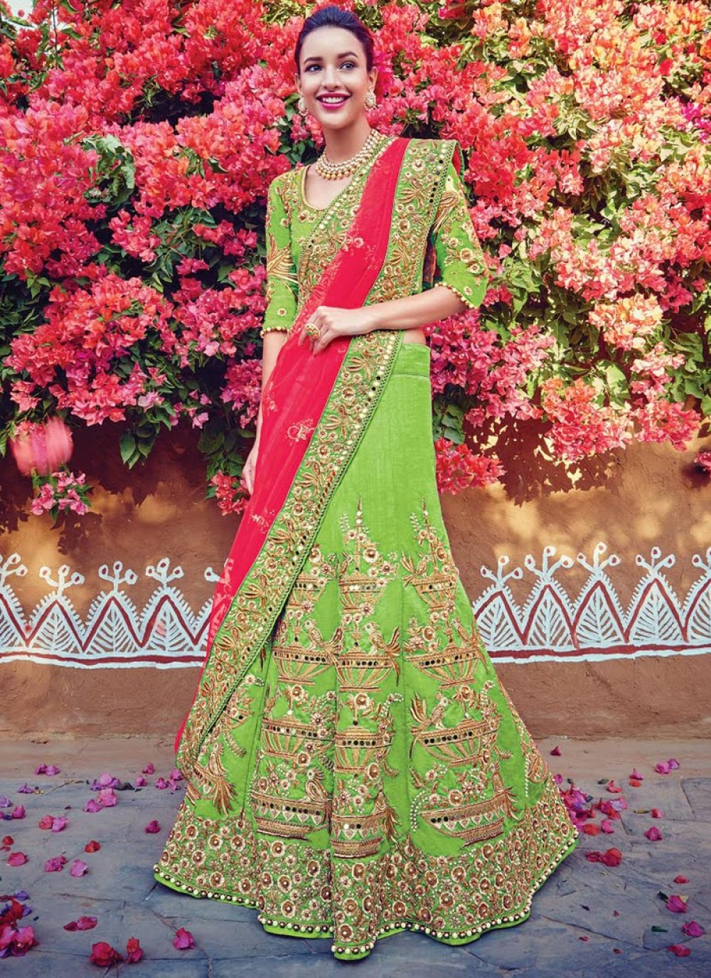 peach Colored Beautiful Lehenga Choli bridal lehenga designs –  TheDesignerSaree