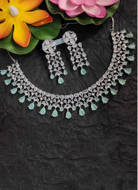 Modest Diamond Work Necklace Set