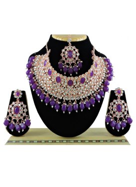 Modest Kundan Work Alloy Necklace Set For Festival