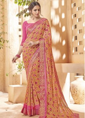 Modish  Lace Work Classic Saree For Ceremonial