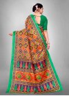 Orange and Purple Bhagalpuri Silk Trendy Classic Saree - 2