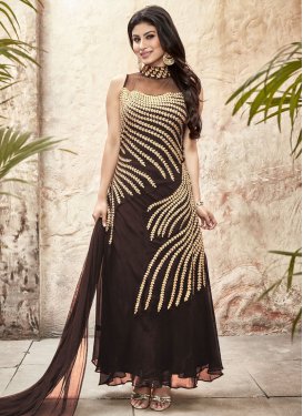 Mouni Roy Coffee Brown Color Ankle Length Designer Suit