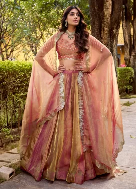 Multi Colour Fancy Fabric Trendy Lehenga Choli with Fancy Work for Festival