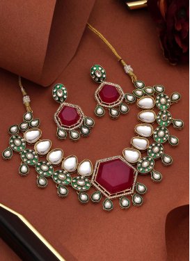 Multi Colour Gold Rodium Polish Necklace Set