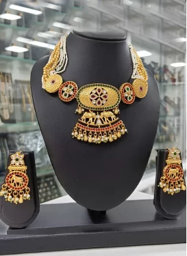 Multi Colour Gold Rodium Polish Necklace Set For Party
