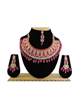 Mystic Alloy Beads Work Necklace Set For Festival