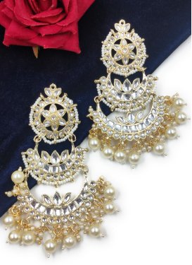 Mystic Beads Work Alloy Gold Rodium Polish Earrings For Festival