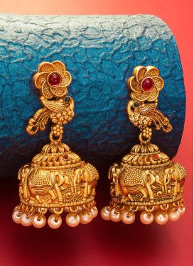 Mystic Gold Rodium Polish Earrings For Festival