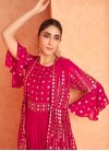 Faux Georgette Embroidered Work Jacket Style Long Length Suit - 2