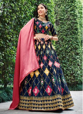 Navy Blue and Pink Designer Lehenga For Party