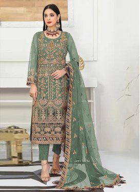 Net Embroidered Work Pant Style Pakistani Salwar Suit