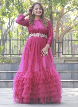 Net Embroidered Work Readymade Designer Gown