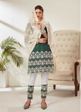 Net Pant Style Designer Salwar Suit For Ceremonial