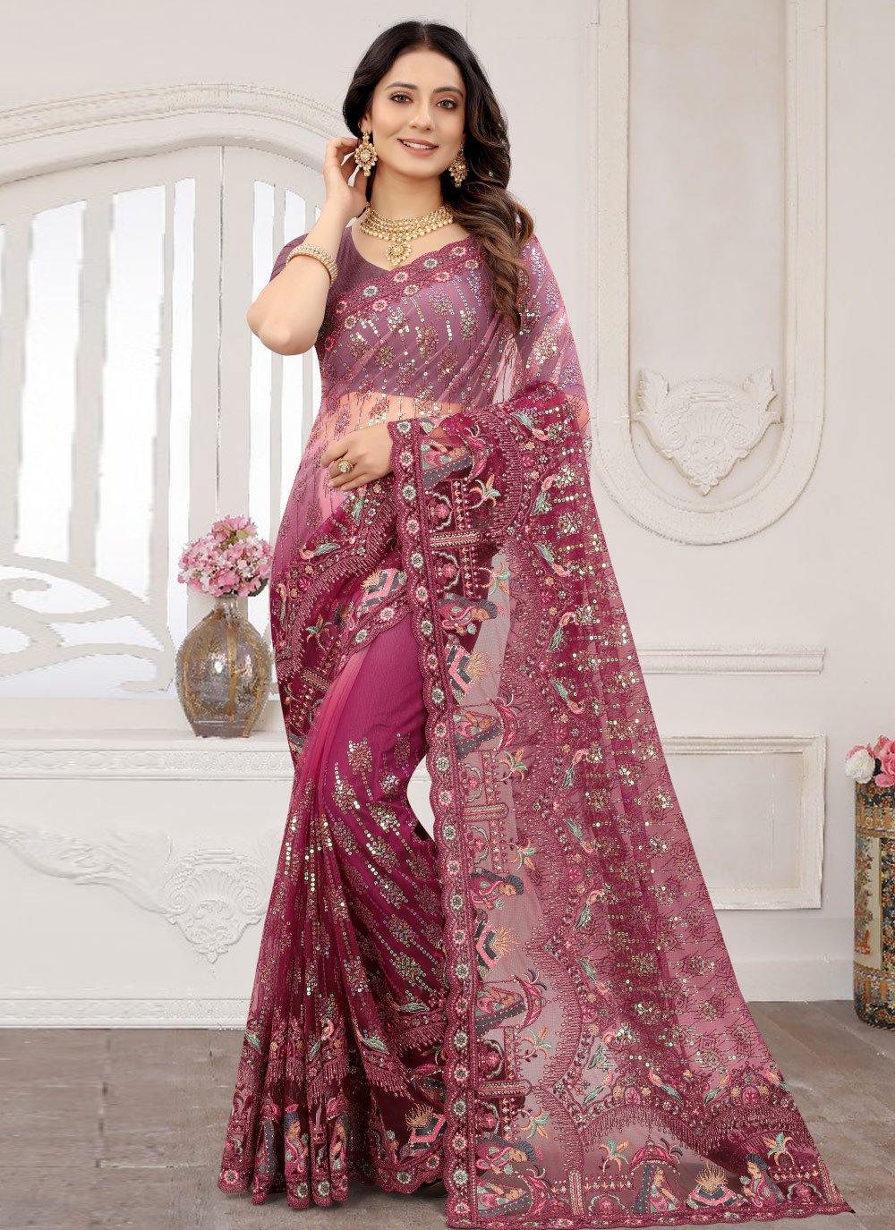 Net Trendy Classic Saree For Bridal