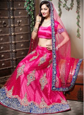 Net Trendy Lehenga Choli in Rose Pink