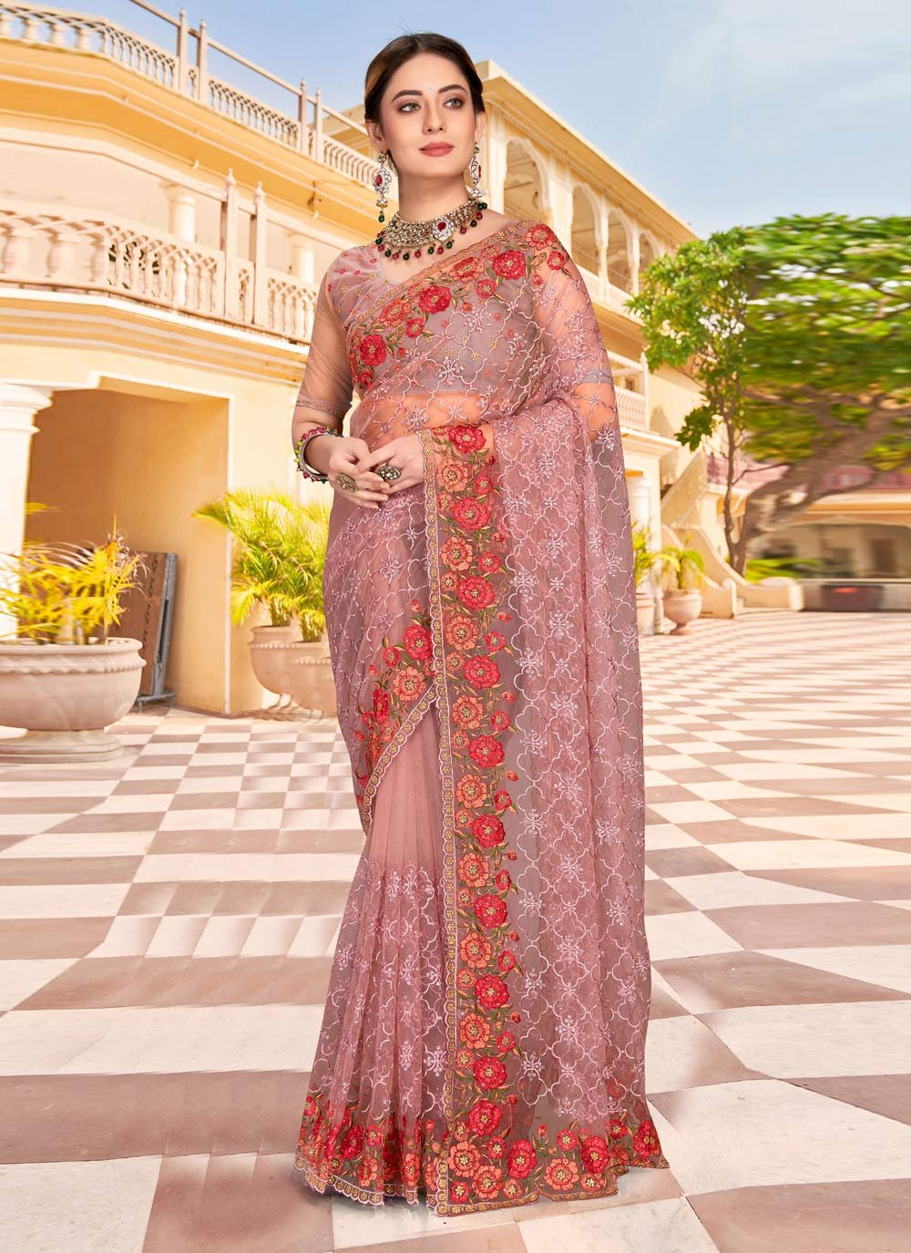 Net Trendy Saree For Party