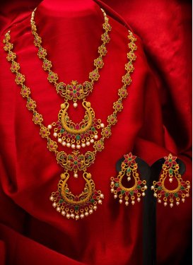 Nice Gold Rodium Polish Necklace Set For Bridal