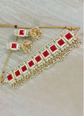 Nice Gold Rodium Polish Necklace Set For Ceremonial