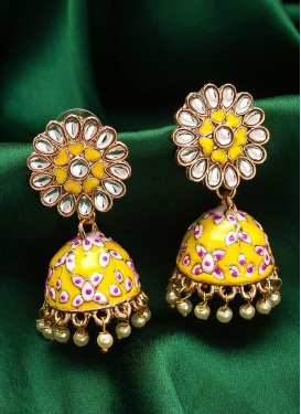 Nice Stone Work Alloy Earrings For Party