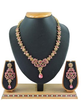 Opulent Beads Work Gold Rodium Polish Alloy Necklace Set For Ceremonial