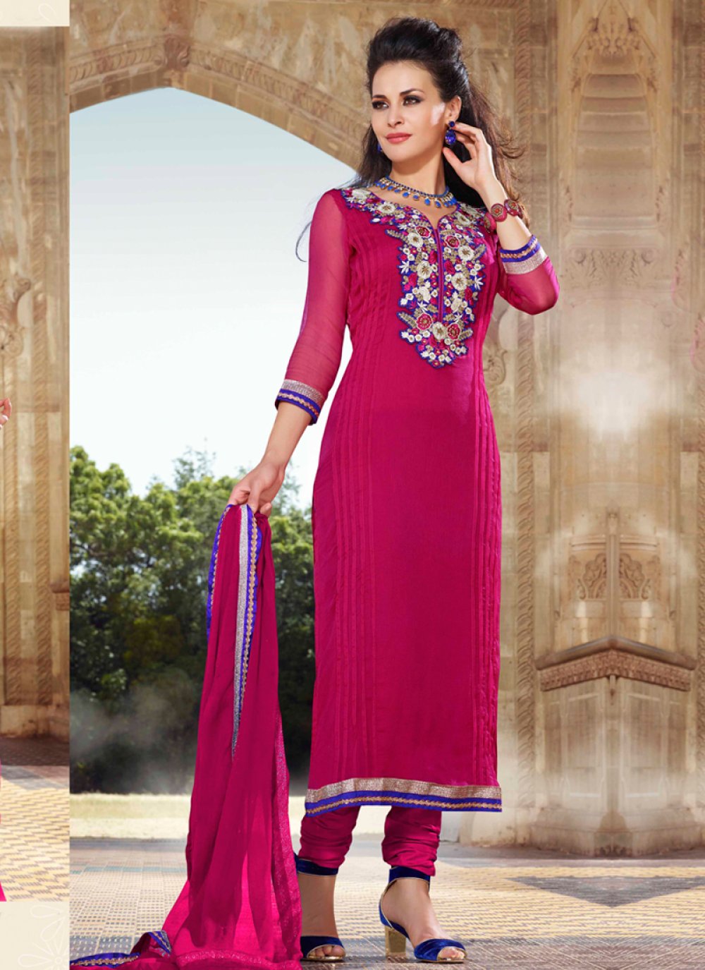 Opulent Karachi Work Pakistani Salwar Kameez