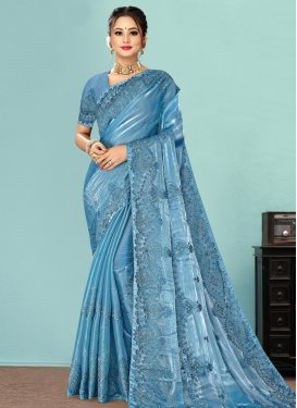 Organza Embroidered Work Contemporary Style Saree