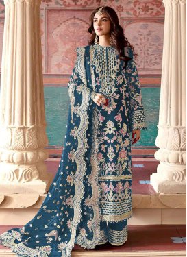 Organza Embroidered Work Long Length Pakistani Salwar Suit