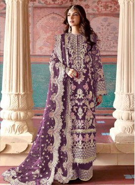 Organza Embroidered Work Long Length Pakistani Suit