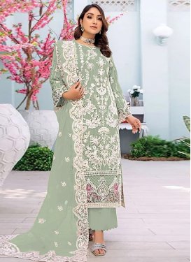 Organza Embroidered Work Palazzo Style Pakistani Salwar Suit