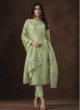 Organza Embroidered Work Pant Style Classic Salwar Suit