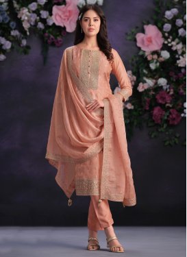 Organza Embroidered Work Pant Style Classic Salwar Suit