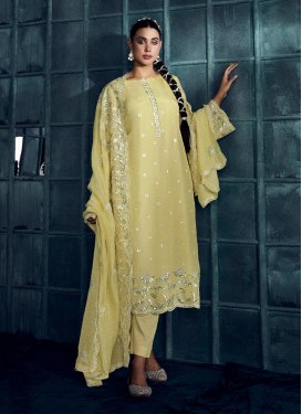 Organza Embroidered Work Pant Style Classic Suit
