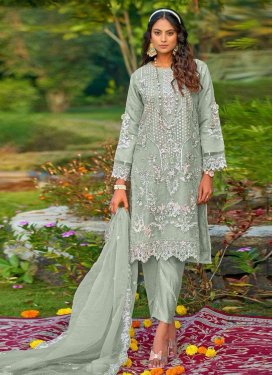 Organza Embroidered Work Pant Style Pakistani Suit